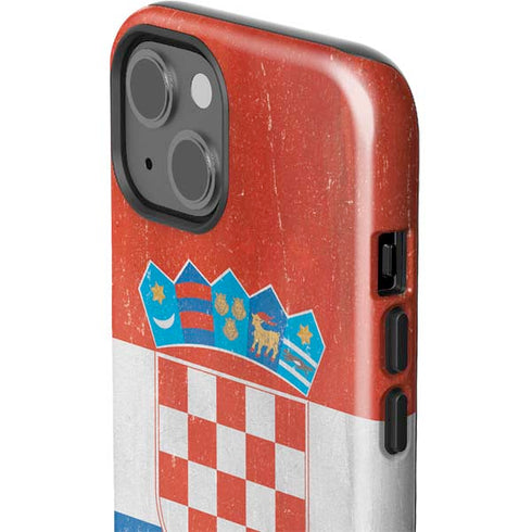 Croatia Flag Distressed iPhone 15 Impact Case